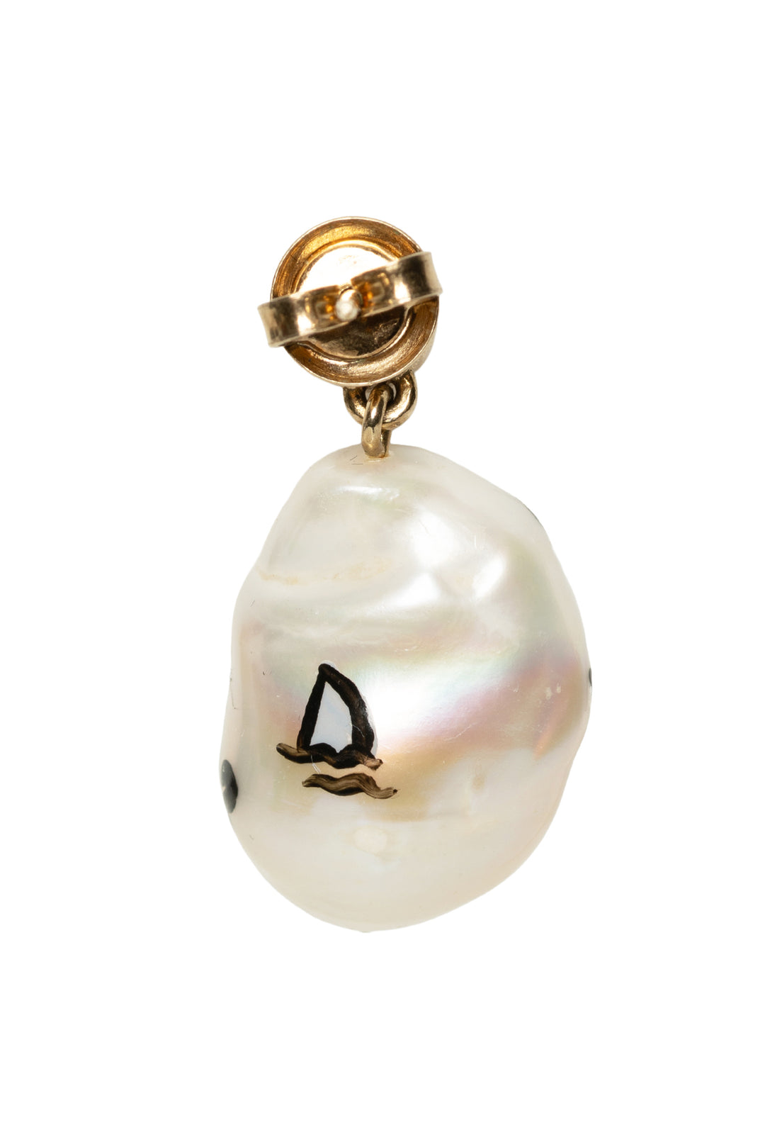 Bottega Veneta Gold Baroque Pearl Dolphin Single Earring