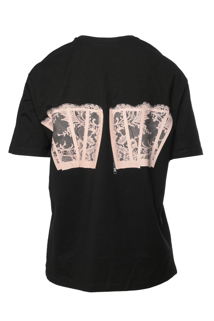 Alexander Mcqueen Size 38 2022 Lace Corset Graphic T-Shirt