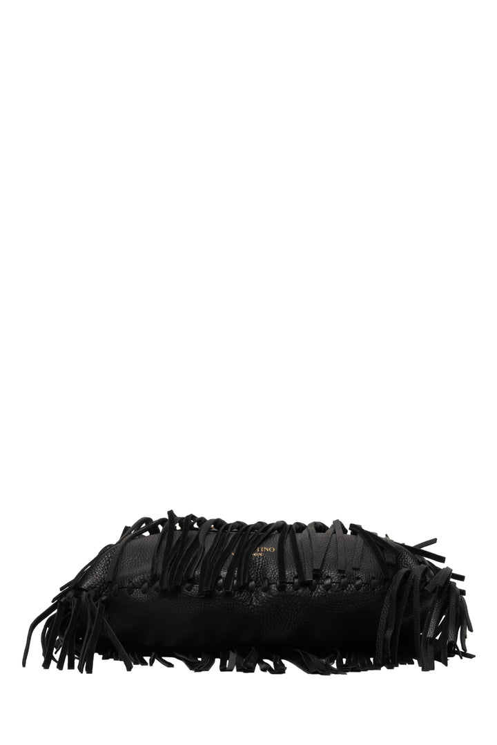 Valentino C Rockee Studded Fringe Hobo Bag