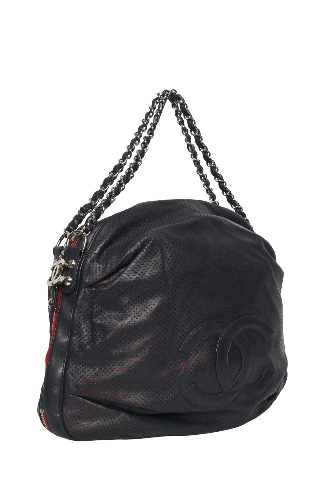 Chanel 2008-2009 Perforated Baseball Spirit Ligne Shoulder Bag