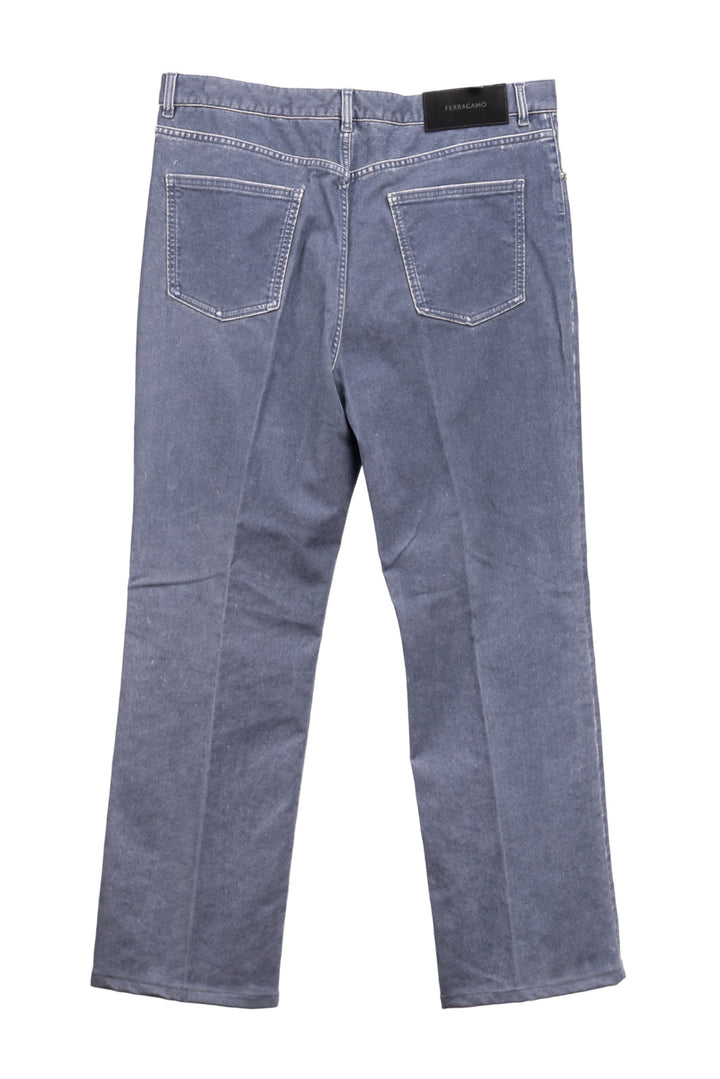 Ferragamo Size 38 Men's Velvet Straight Leg Jeans