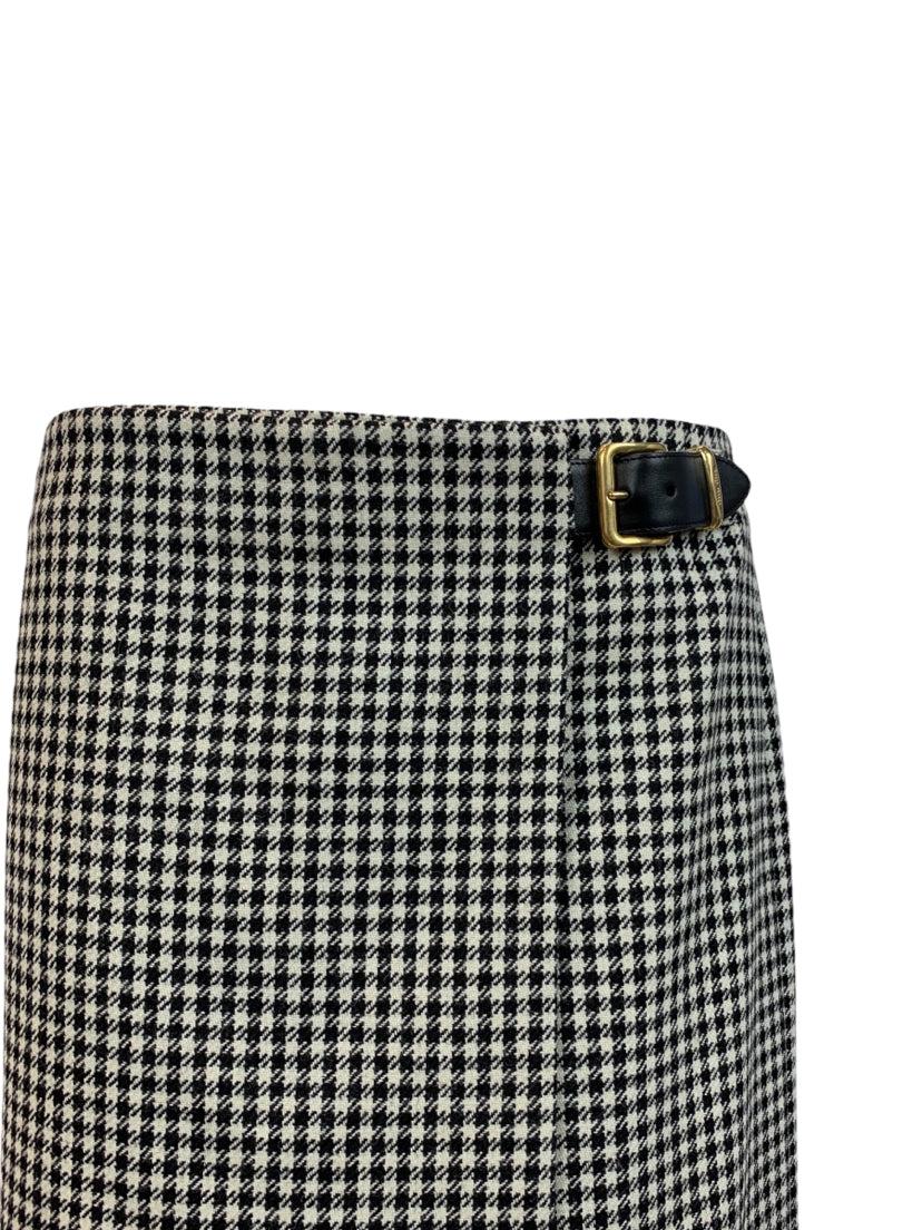 Miu Miu Size 40 2023 Houndstooth Logo Skirt