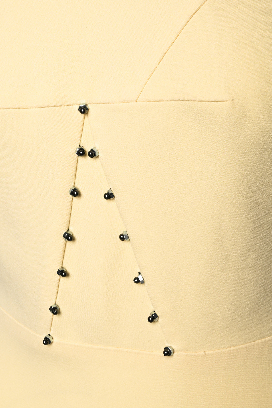 Roland Mouret Size 6 Embellished Butter Yellow Crepe Cap Sleeve Dress