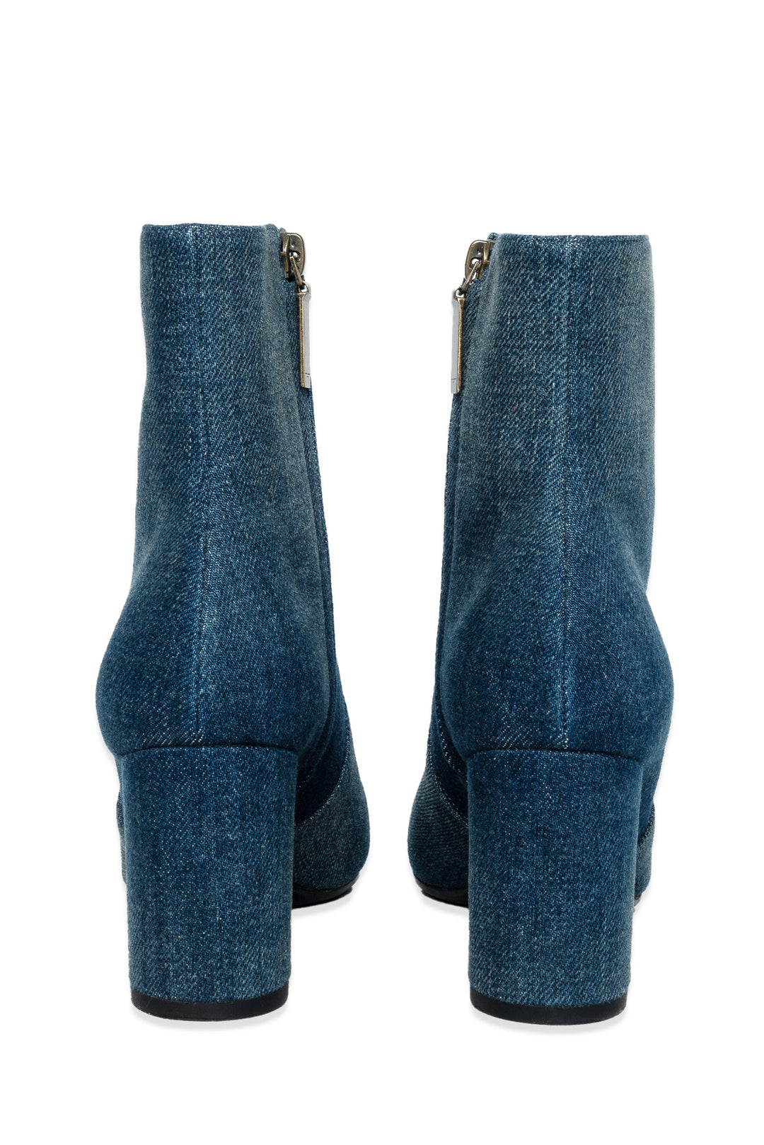 Saint Laurent Size 36.5 Denim Lou 75 Zip Ankle Boots