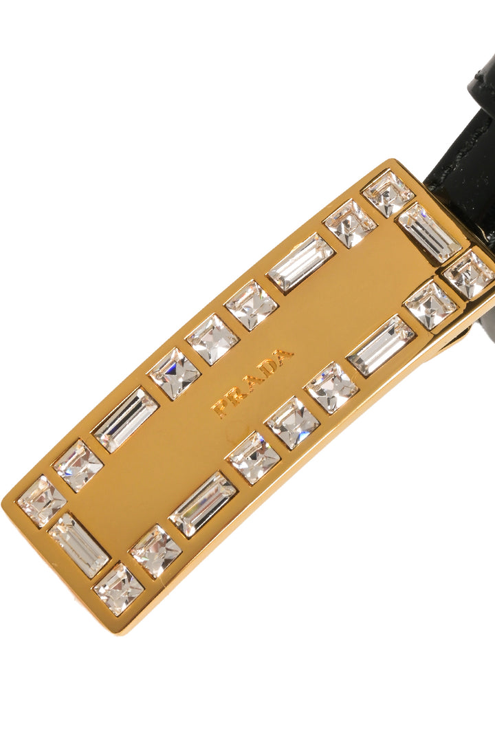 Prada Size 34 Skinny Patent Belt