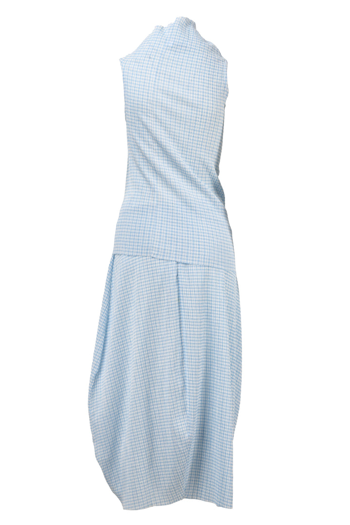 Jil Sander Size S Sleeveless Gingham Mock Neck Top & Skirt Set