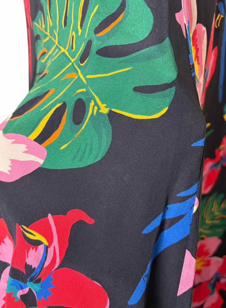 Valentino Size 40 Tropical Pattern Silk Dress