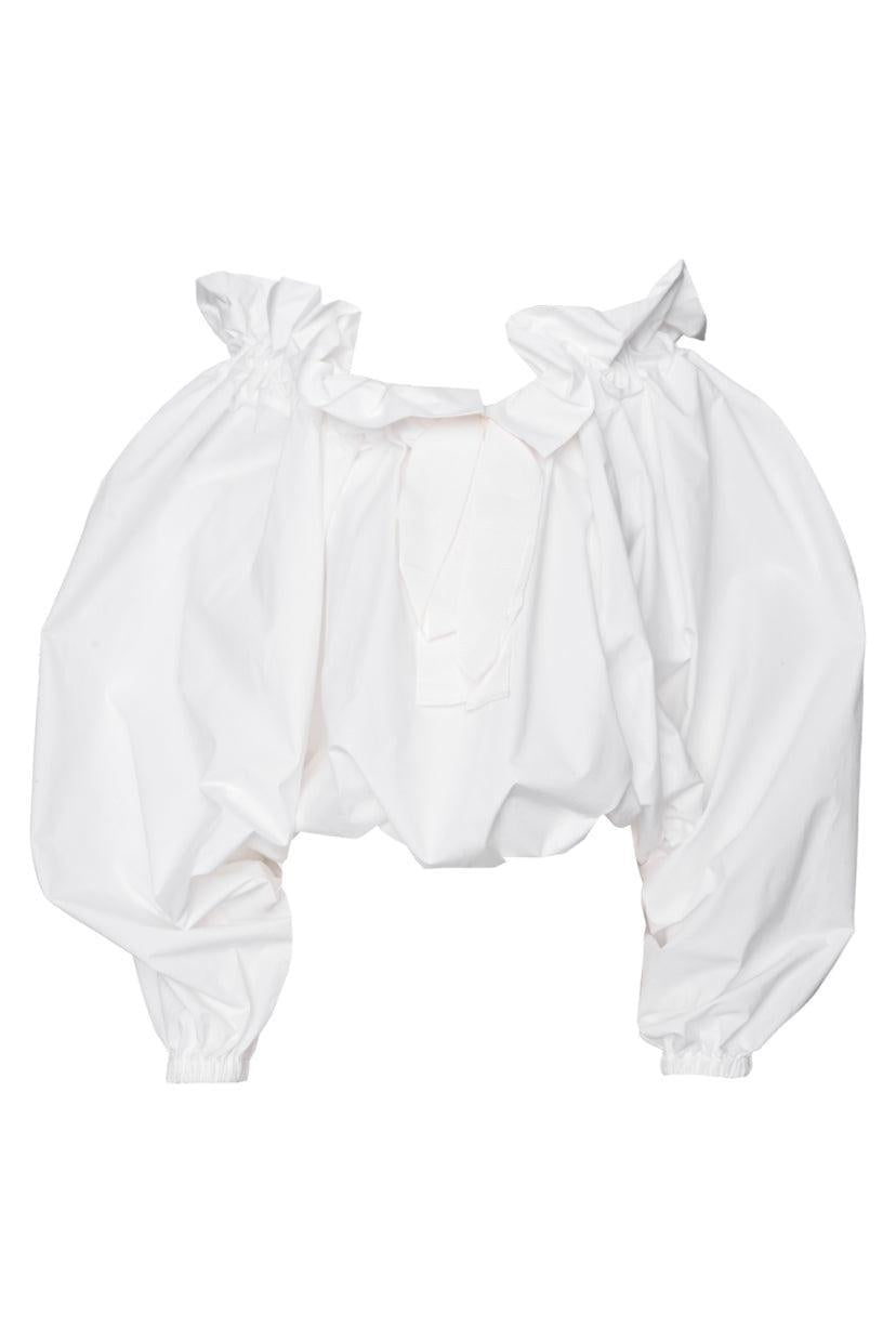 Patou Size 36 Grosgrain Puff Sleeve Tops