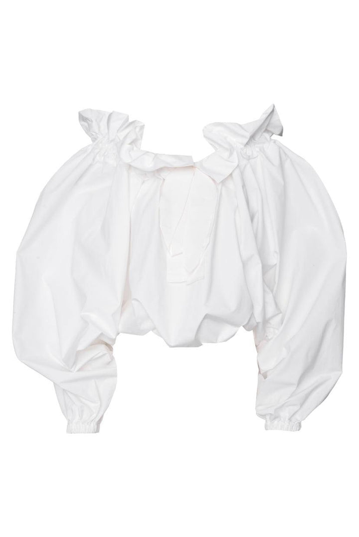 Patou Size 36 Grosgrain Puff Sleeve Tops