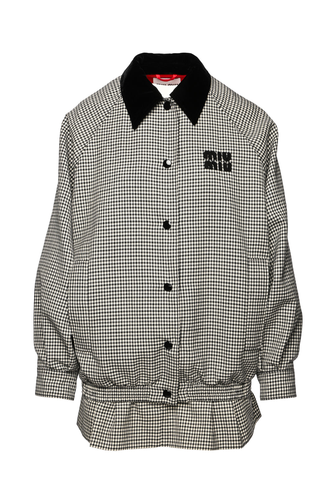 Miu Miu Size XS/S 2022 Houndstooth Check Blouson Jacket & Mini Skirt Set