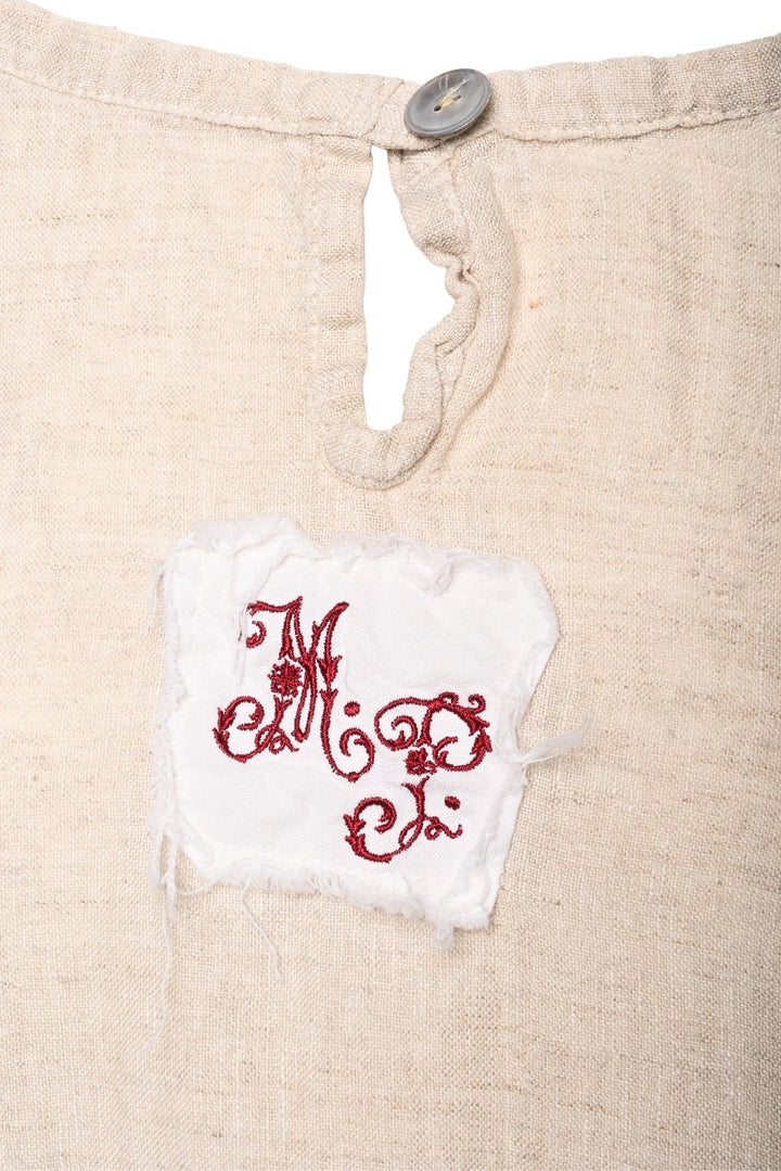 Magnolia Pearl Size OS Ruched Logo Linen Dress