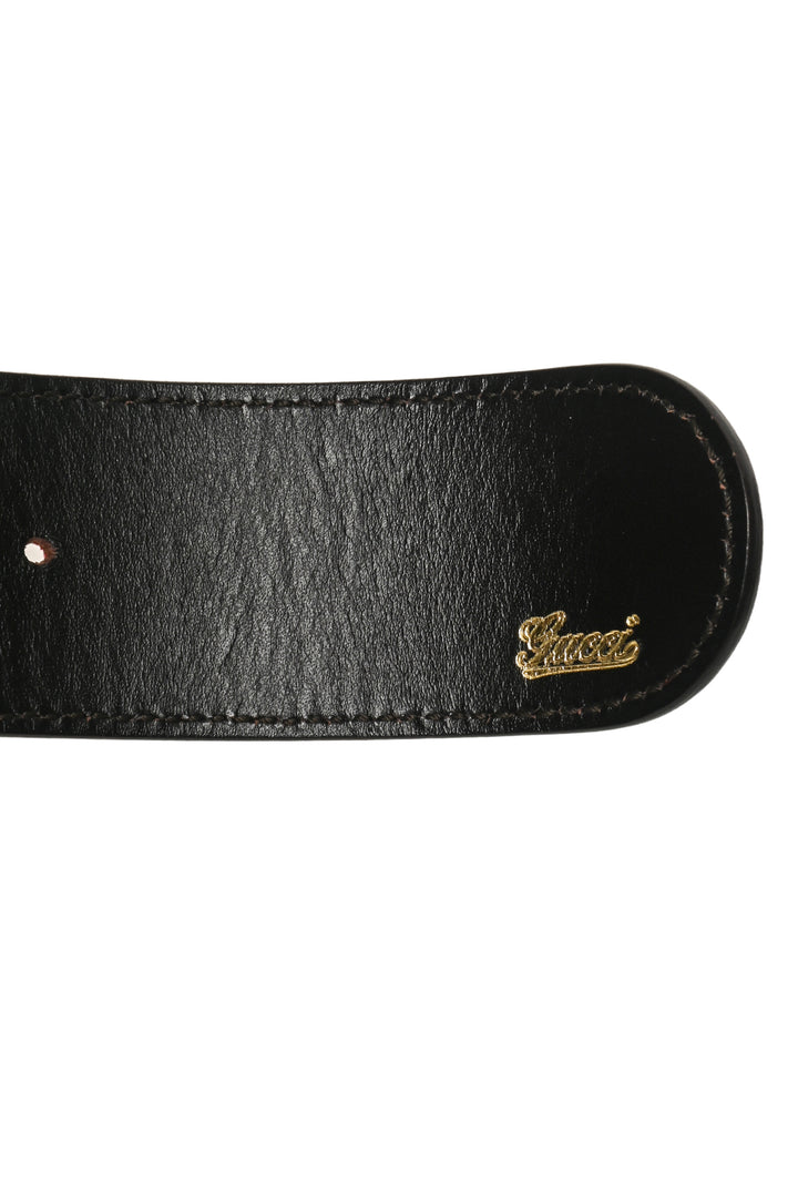 Gucci Size 26 Canvas Web Bamboo Double G Belt