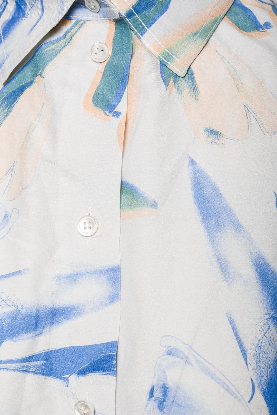 Paul Smith Size 42 Tulip Print Cotton & Silk Blend Blouse