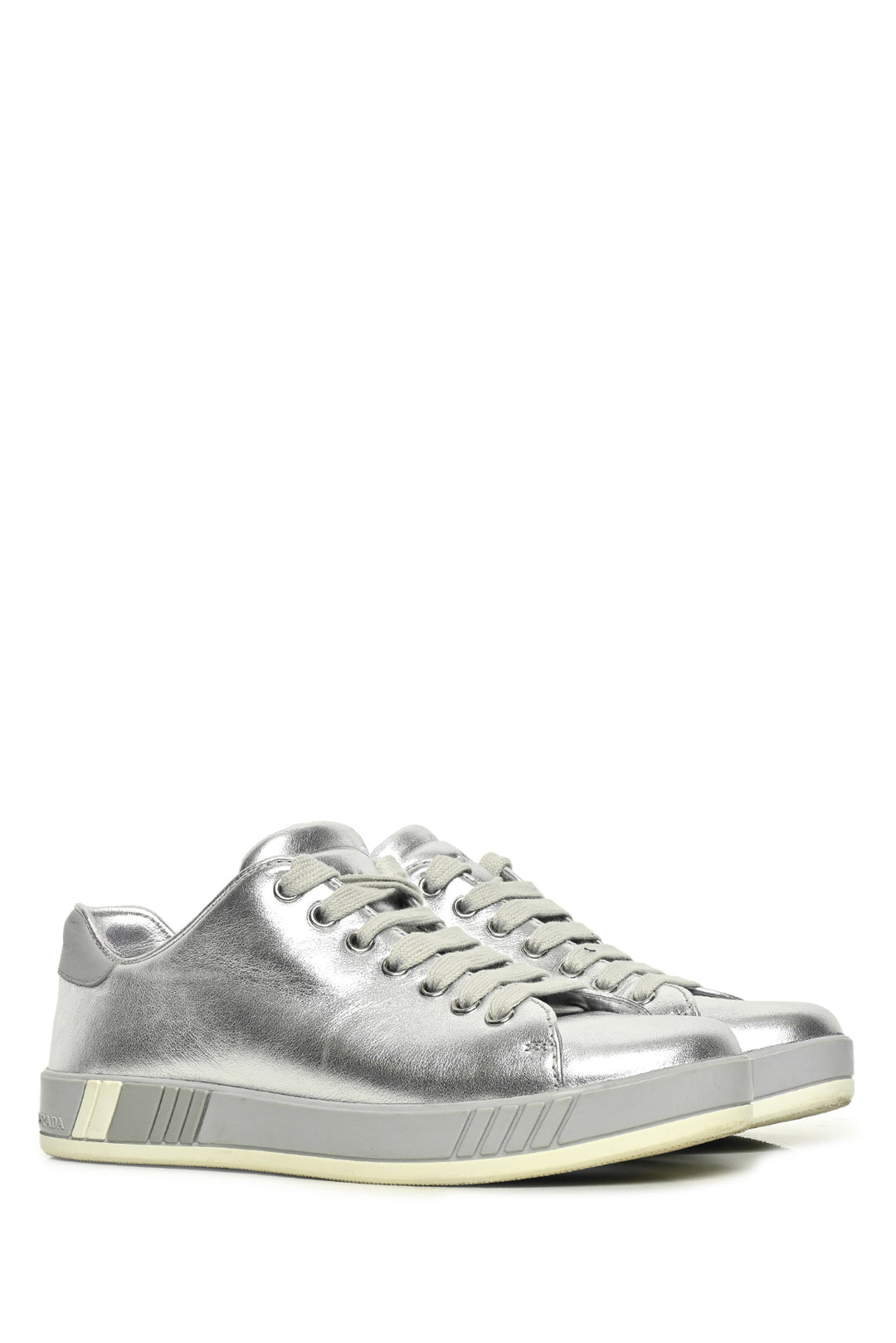 Prada Size 37.5 Metallic Sneakers