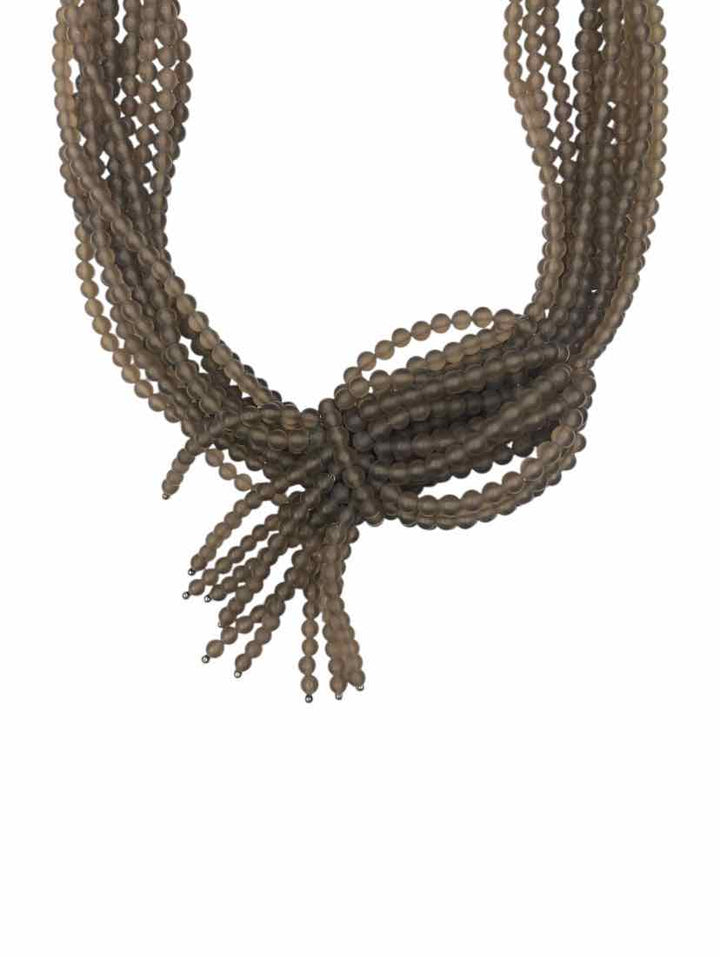 Brunello Cucinelli Multistrand Frosted Glass Beaded Necklace