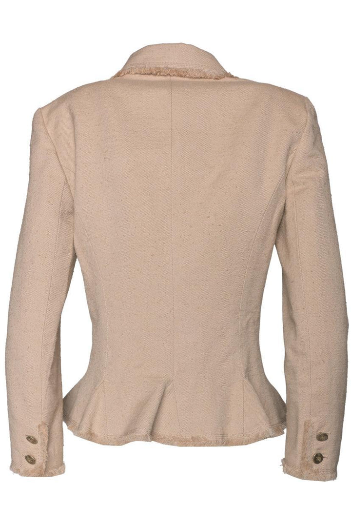 Chanel Size 38 2006 Raw Silk Fringe Trim Jacket