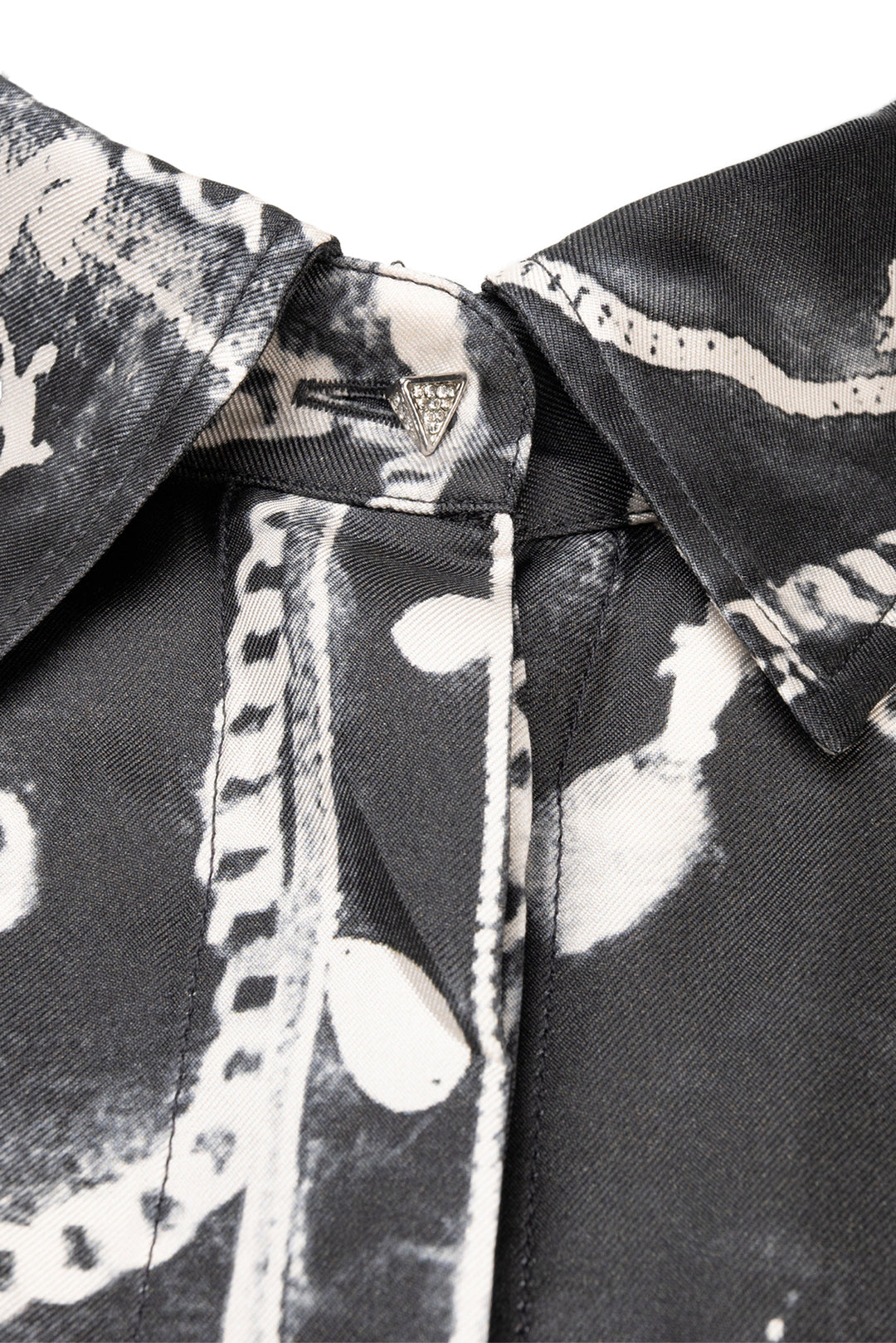 Maxmara Size 2 Bracco Chain Print Long Sleeve Silk Shirt Dress