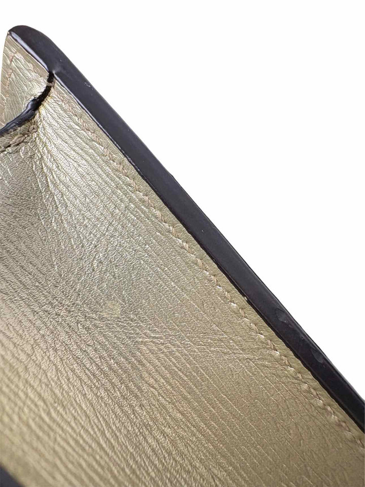 Gucci Gold Leather Blooms Wallet on Chain Purse