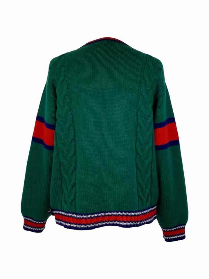 Gucci Size L Men's Cable Knit V-neck Sweater