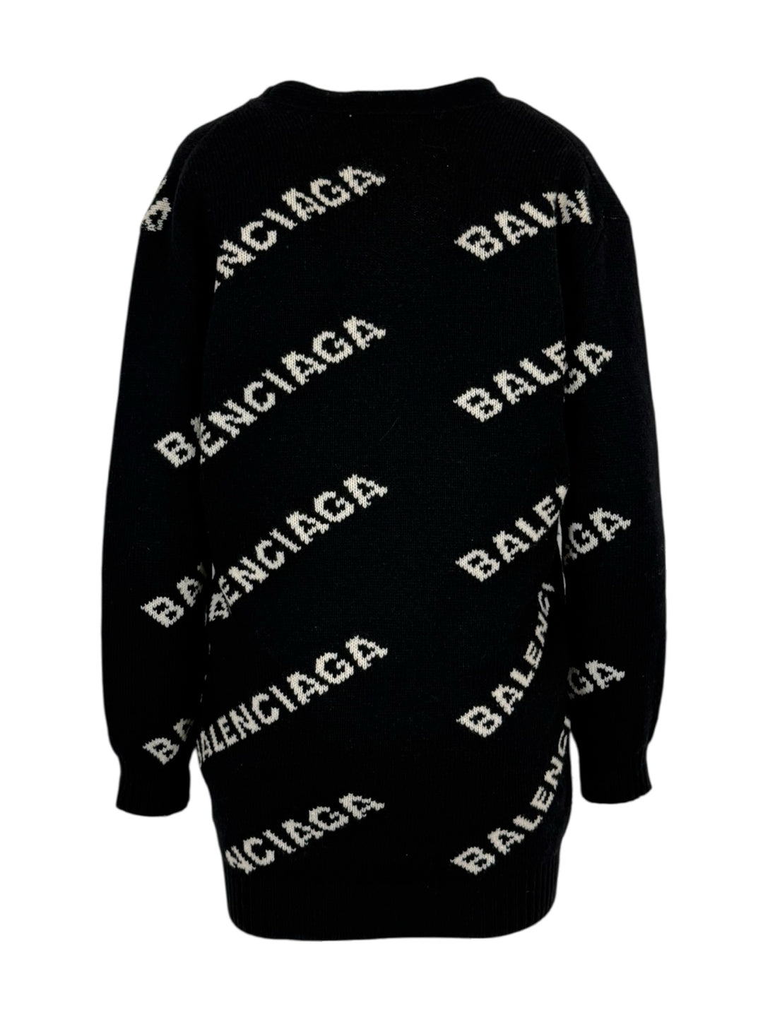 Balenciaga Size XS 2018 Allover Logo Wool-Blend Cardigan