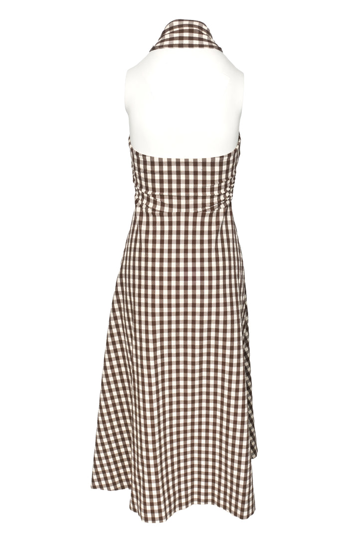 Veronica Beard Size 2 Mackey Gingham Halter Neck Midi Dress