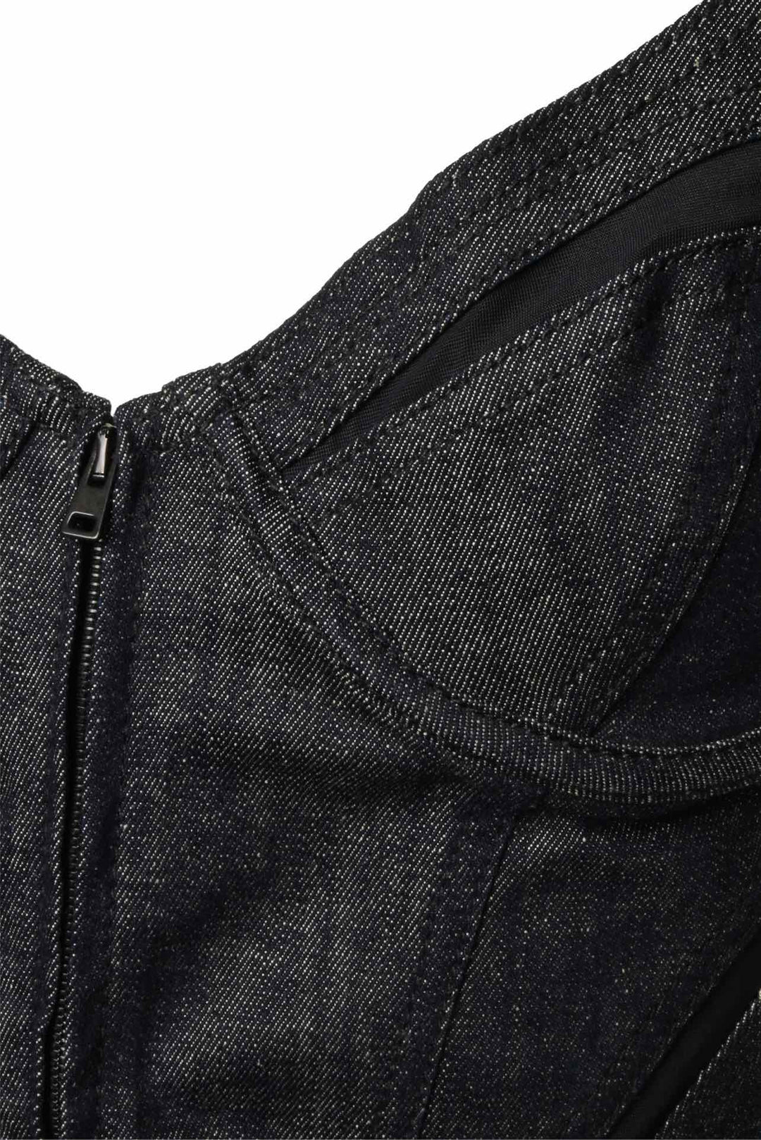Mugler Size 40 Mesh Trimmed Denim Corset
