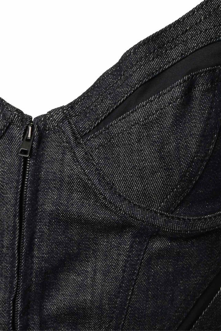 Mugler Size 40 Mesh Trimmed Denim Corset