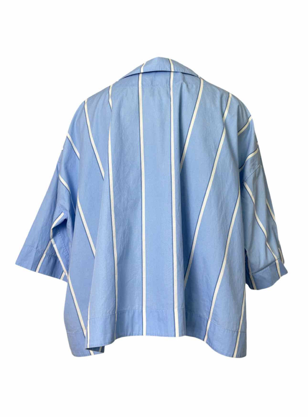 Balenciaga Size 38 Striped Cotton Short SleeveTops