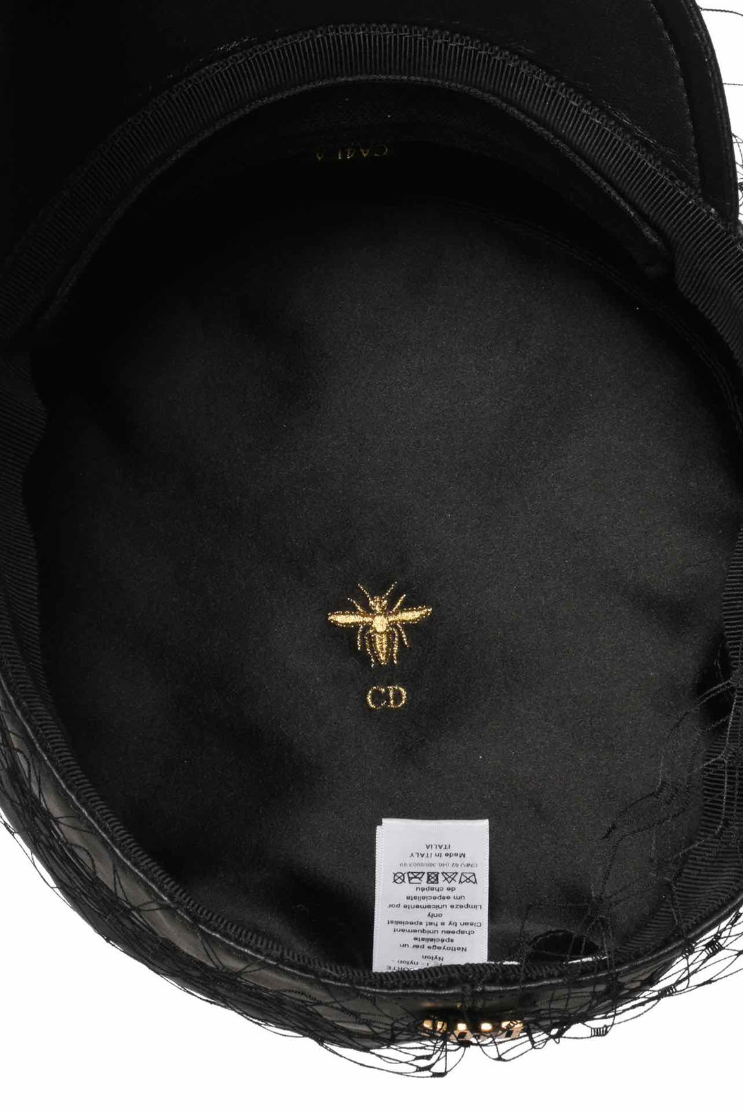 Dior Size 58 Newsboy Leather Mesh Overlay Hat