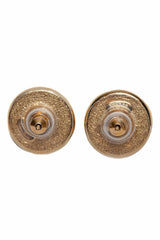 Chanel Rhinestone Interlocking CC Stud Earring