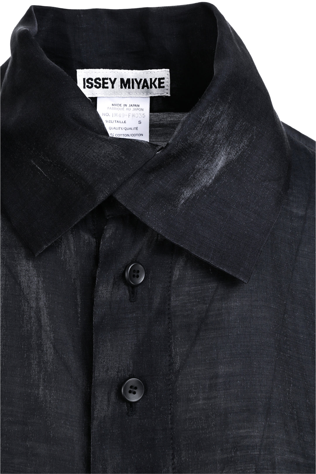 Issey Miyake Size S Quarter Button Sheer Dress