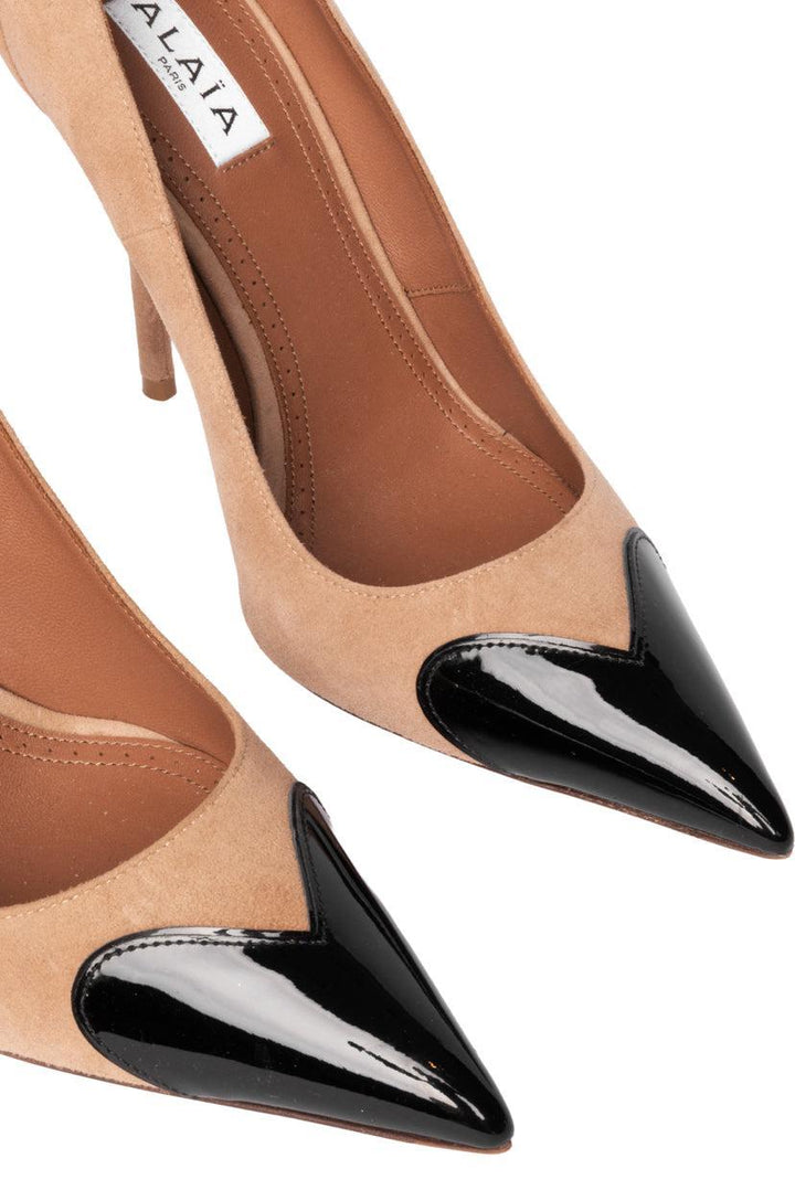 Alaia Size 38 Heart Patent Leather And PVC Mules