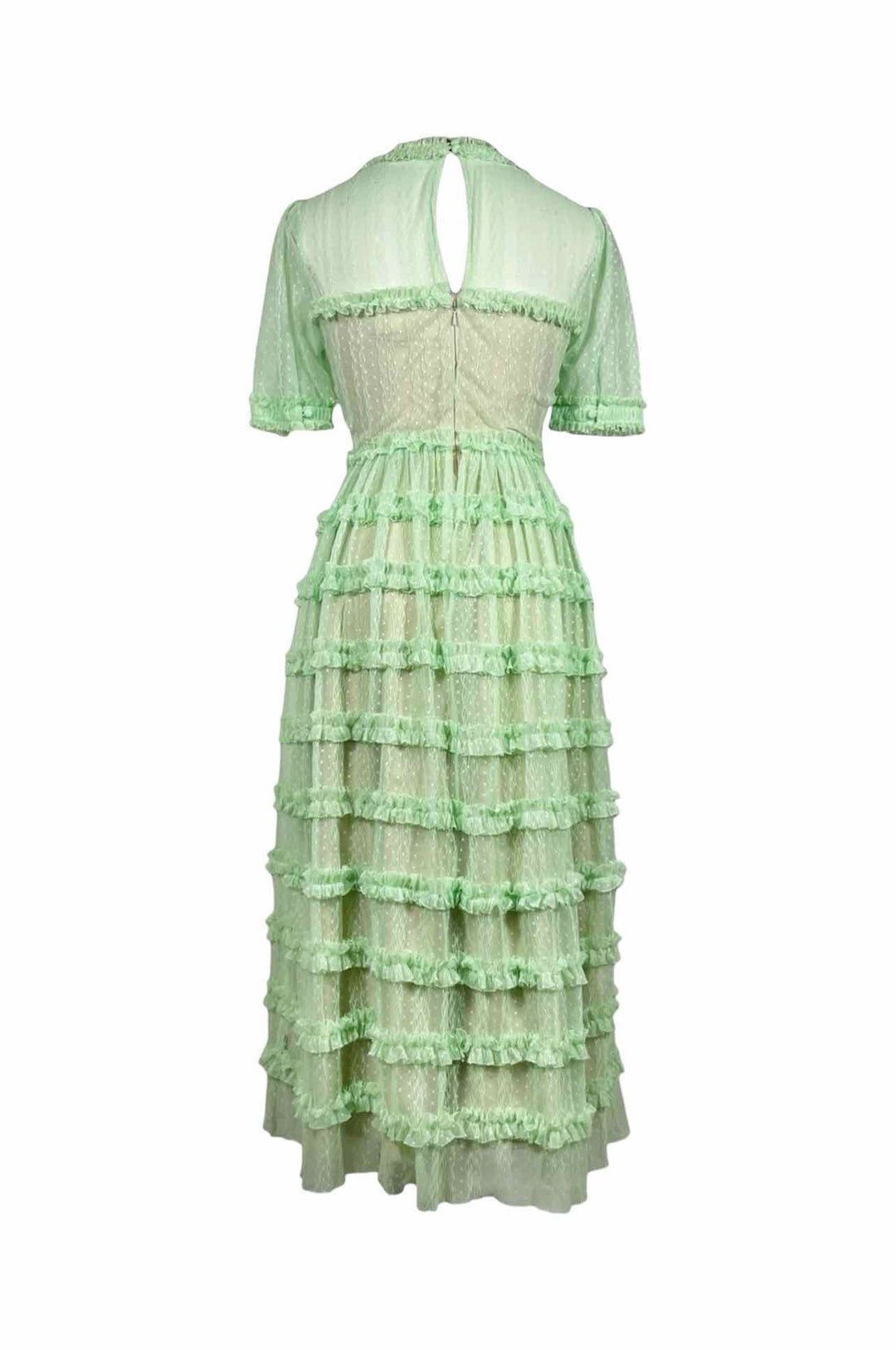 SALONI Size 2 Camille Bow-Embellished Tulle Midi Dress