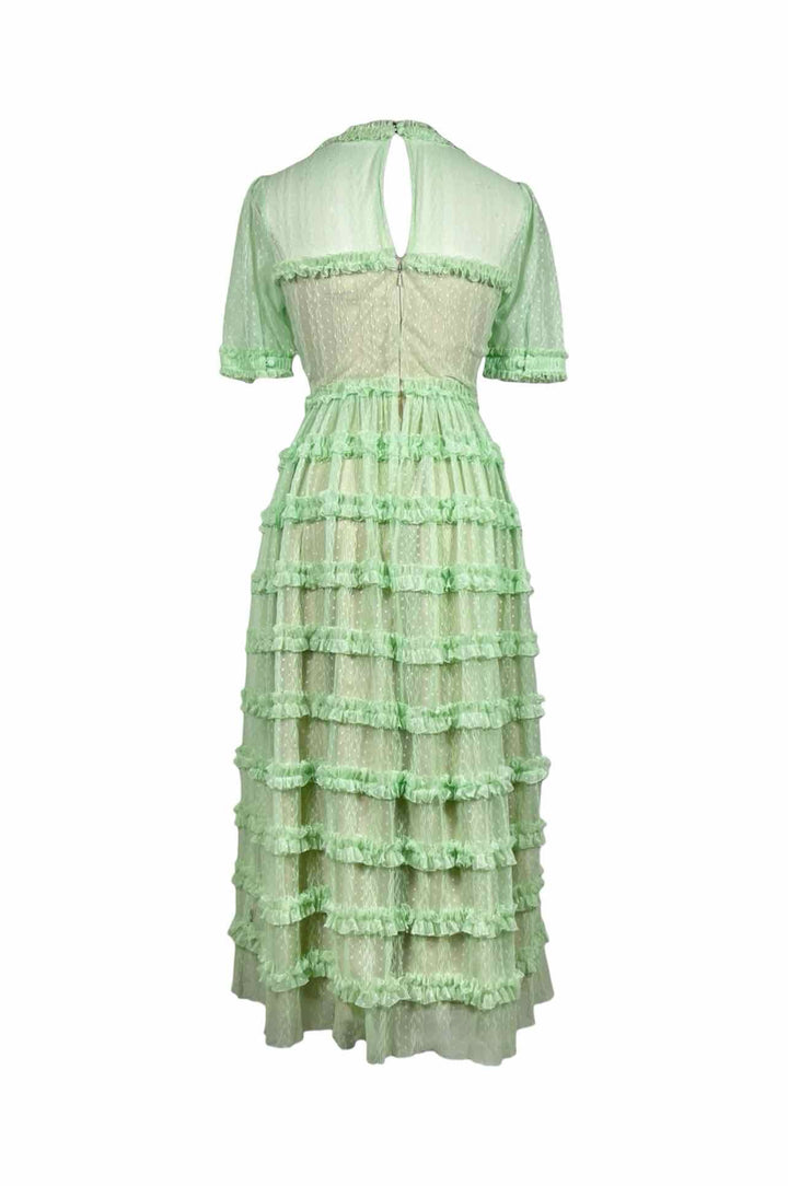 SALONI Size 2 Camille Bow-Embellished Tulle Midi Dress
