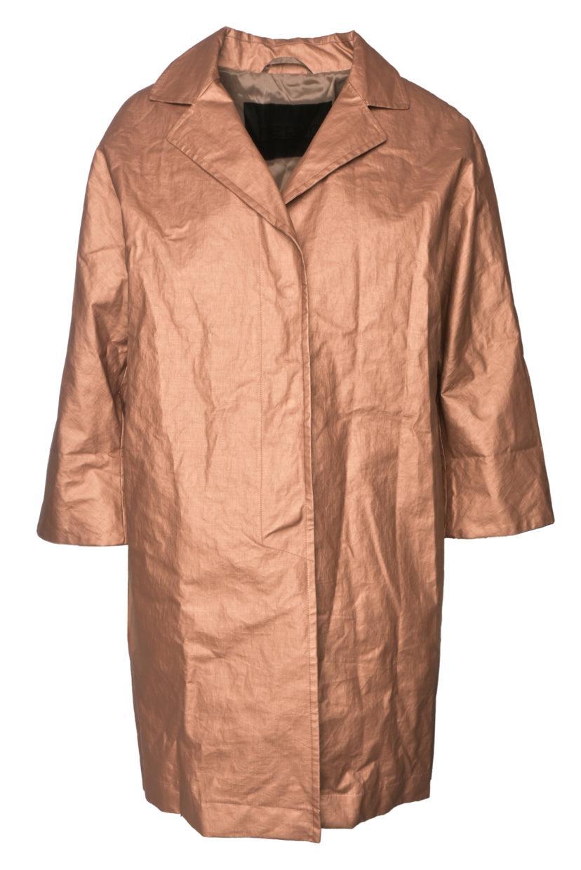 Herno Size 42 Coated Linen Metallic Coat