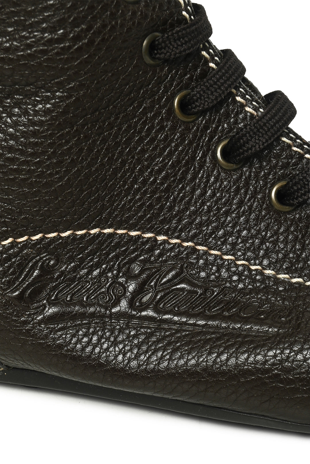 Louis Vuitton Size 39 Leather & Fur Trim Lace Up Boots