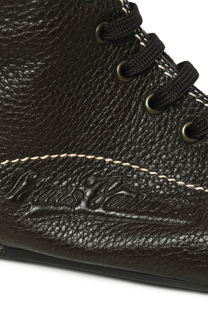 Louis Vuitton Size 39 Leather & Fur Trim Lace Up Boots