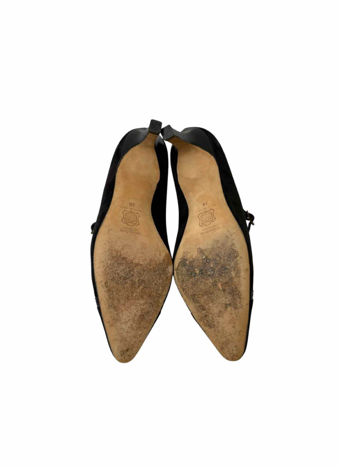 Manolo Blahnik Size 38 Suede & Leather Trim Pumps