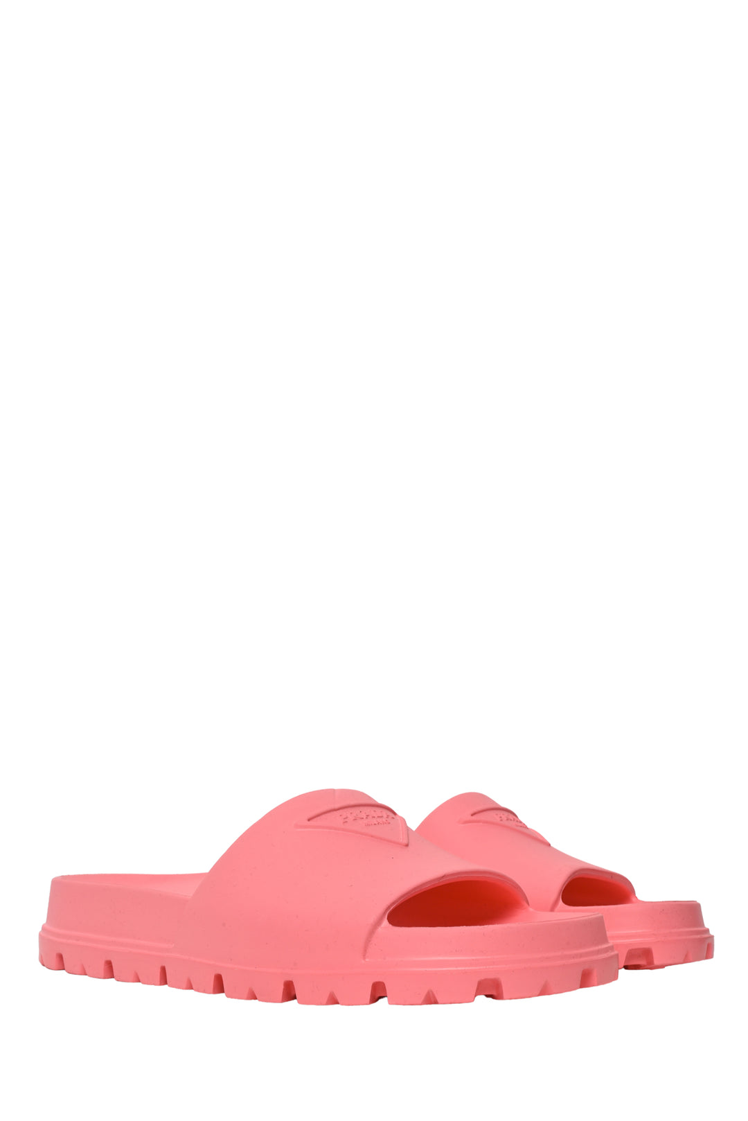 Prada Size 36 Triangle Logo Rubber Slides