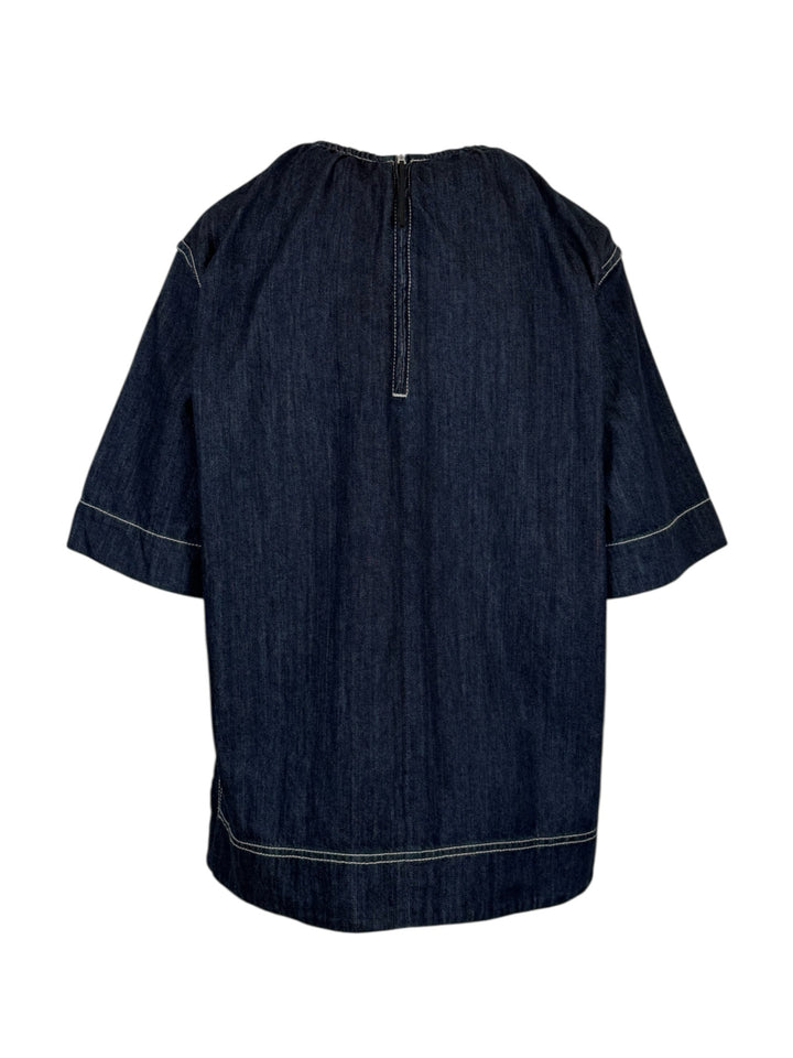 Marni Size 40 Denim Ruched Neck Tops