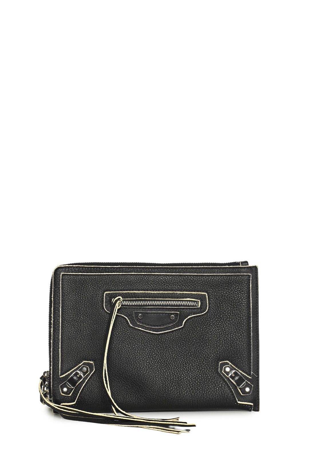 Balenciaga S/S 2016 Calfskin Leather Motocross Pouch Clutch
