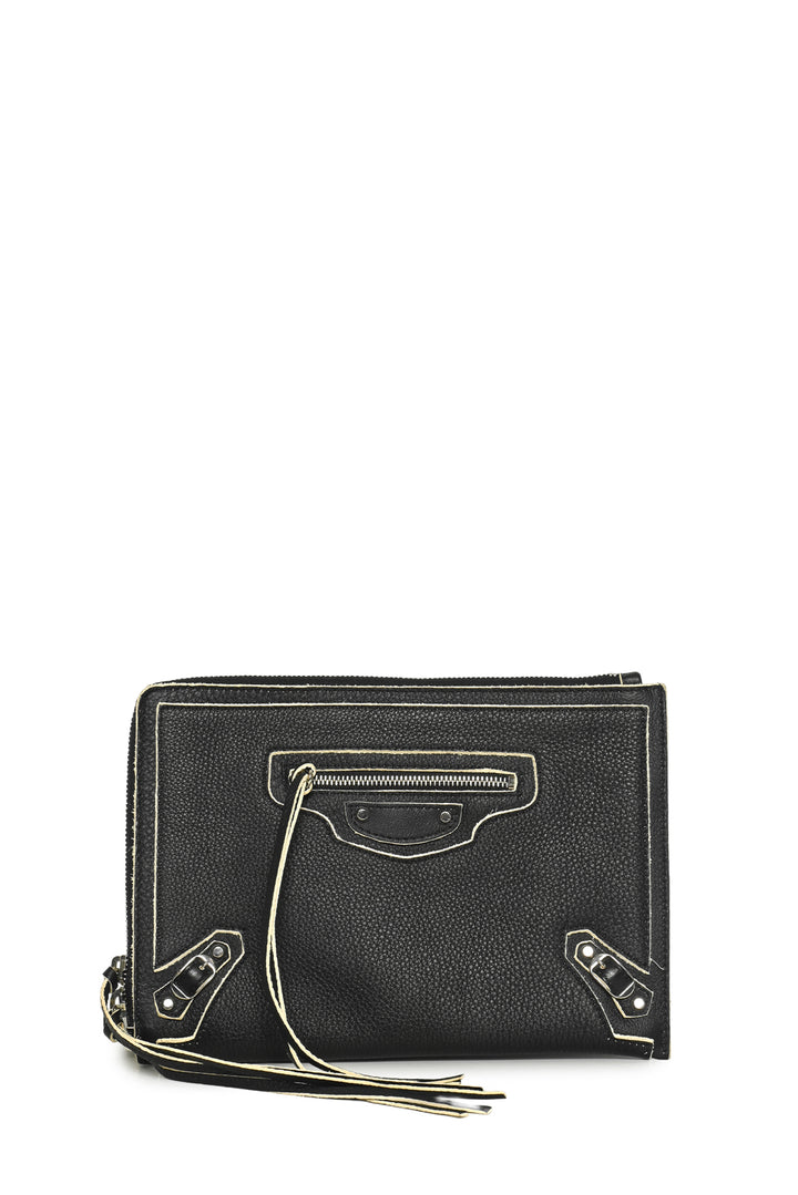 Balenciaga S/S 2016 Calfskin Leather Motocross Pouch Clutch