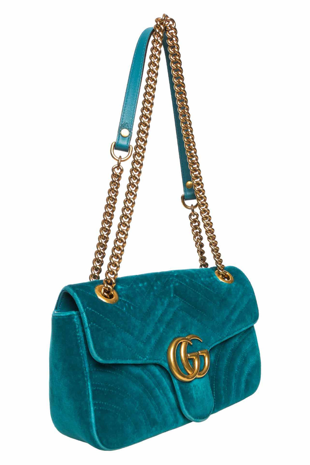 Gucci Velvet Matelasse GG Marmont Small Shoulder Bag