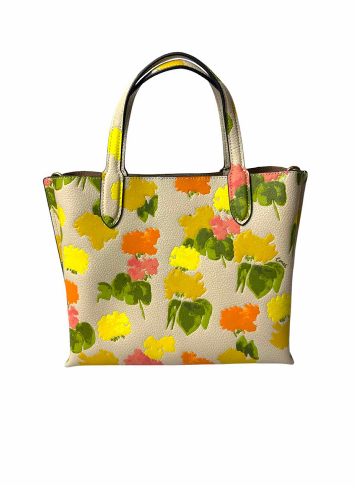 Coach Floral Printed Leather Willow Tote  Purse