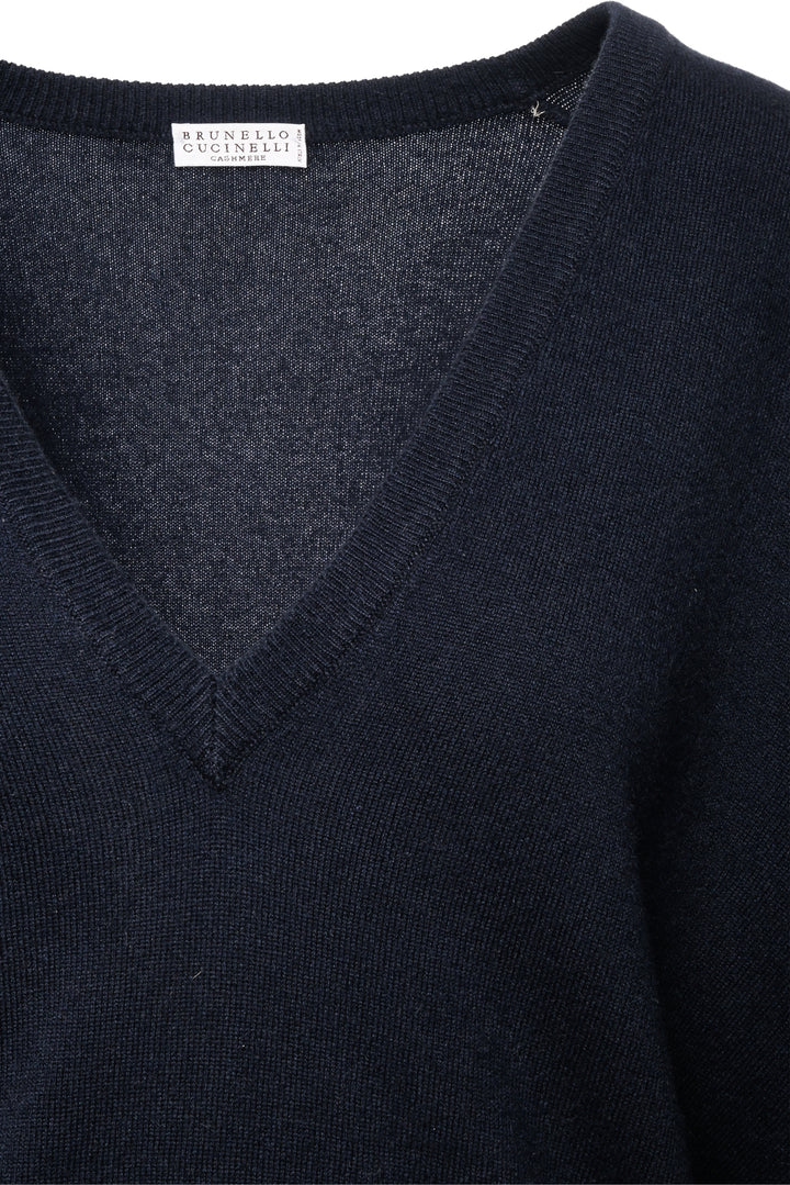 Brunello Cucinelli Size L V-Neck Cashmere Sweater