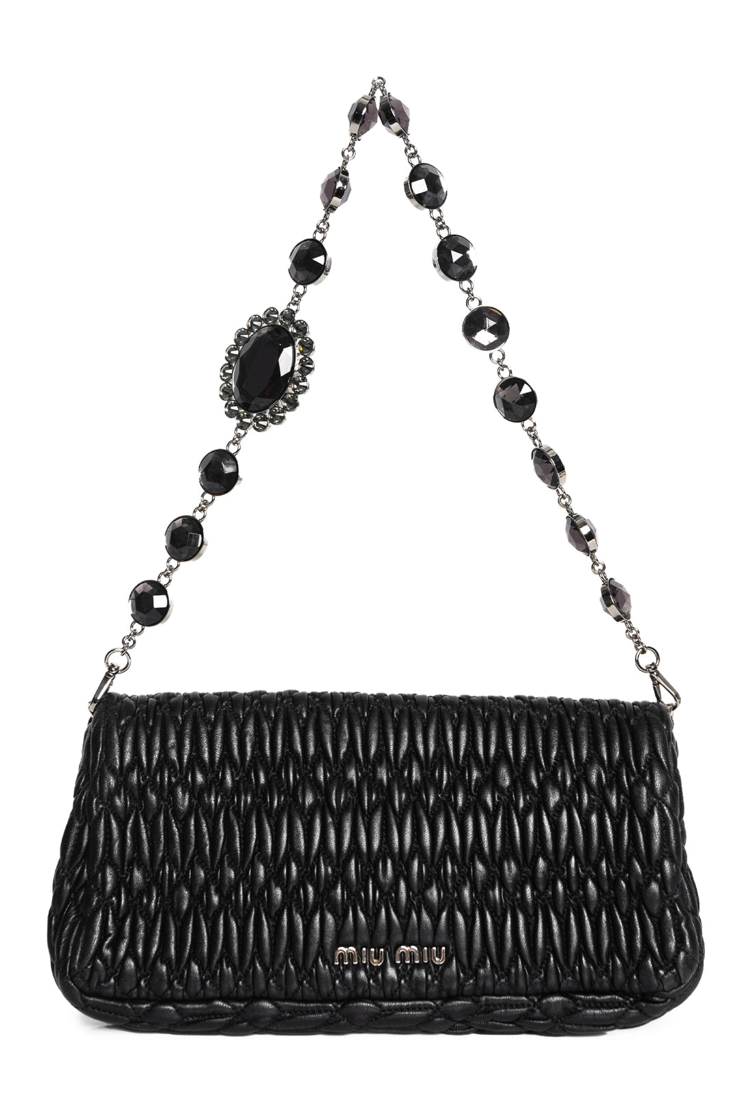 Miu Miu Crystal Embellished Shoulder Bag