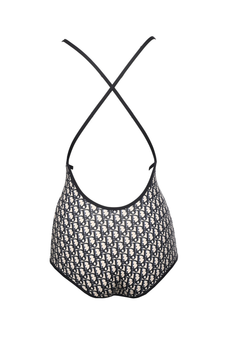 Dior Size XS Oblique Technical Fabric One-Piece Swimsuit