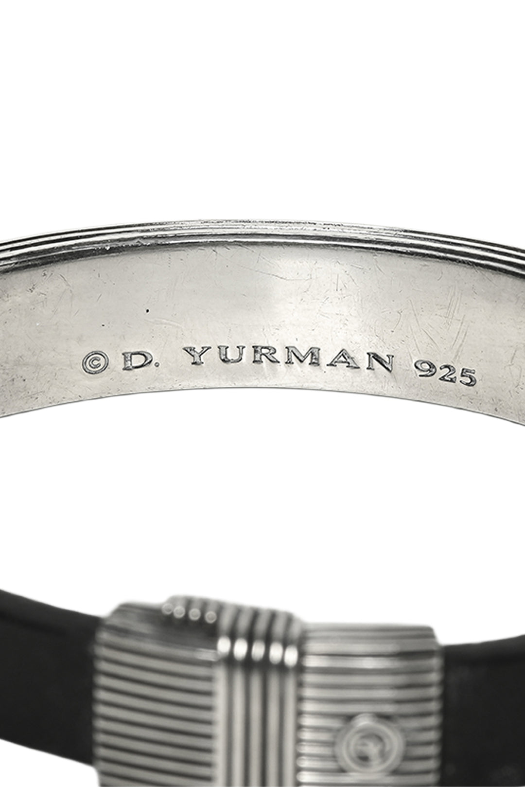 David Yurman Men's Striated Sterling Silver & Leather ID Bracelet