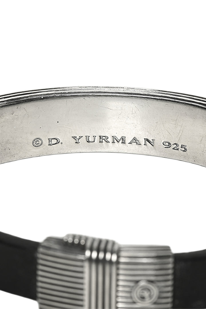 David Yurman Men's Striated Sterling Silver & Leather ID Bracelet