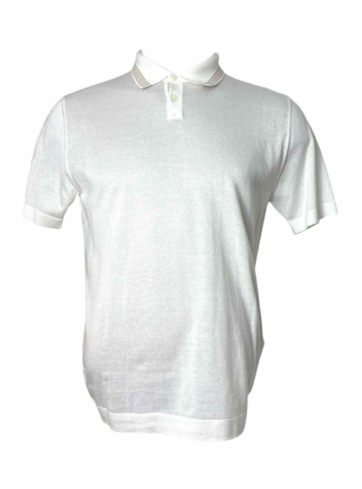 Versace Size 48 Men's Cotton Knit Polo Sweater